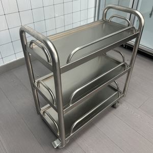 VICTORY 201 Commercial <b>Stainless</b> <b>Steel</b> <b>Trolley</b> Wheel Superb Dining Car for Supermarkets Restaurants & Hotels Supplies - Product Image 5