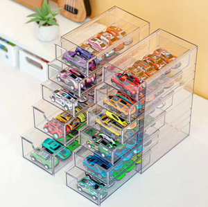 Organizzatore da <span class=keywords><strong>Scrivania</strong></span> Moderno Multifunzione <span class=keywords><strong>Trasparente</strong></span> Rettangolare Impilabile Portatile per Ufficio e Cosmetici J9999 - Product Image 3