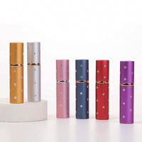 Flacon pulvérisateur de parfum en aluminium haut de gamme 5ml 10ml, atomiseur de voyage cylindrique minimaliste avec accents en strass, couleur et logo personnalisables