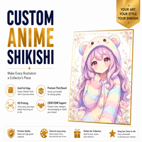 Kertas Papan Shikishi Anime, Papan Seni Kustom Tema Cinta, Dekorasi Meja Kantor, Foil Emas Holografik, Koleksi Pajangan, Hadiah