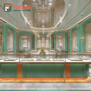 Luxury Premium Jewelry Retail Fixtures Wood <b>Frame</b> Mall Counter Jewelry Cabinet - Product Image 3