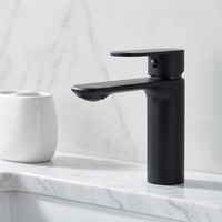 Mitigeur de lavabo électrique thermostatique moderne en laiton chromé à poignée unique et à trou unique avec cartouche en acier inoxydable