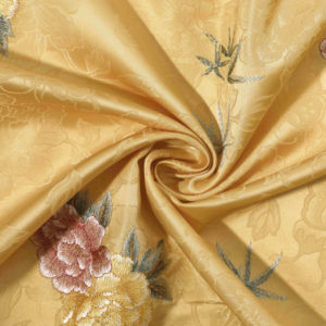 <span class=keywords><strong>2026</strong></span>新款高级中国提花刺绣面料纬编涤纶编织工艺适合婚礼女童现货商品 - Product Image 1