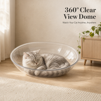 Maison pour chat transparente en PC pour intérieur, matériau PC rigide, niche pour animaux de compagnie, lit de couchage pour chats et chatons