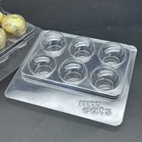 Vente en gros de barquettes en plastique transparent PET pour chocolats à la truffe écologiques, emballages en blister pour bonbons à 6 ou 20 trous, barquettes à couvercle rabattable