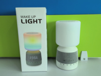 Décor à la maison diffuseur d'arôme sans eau lampe de table lever du soleil réveil bruit blanc haut-parleur BT pour cadeau horloge de bureau réveil lumière