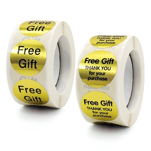 2.5cm Diamètres Métallique Or Autocollant Étiquettes Rouleau Emballage Cadeau Gratuit Merci Autocollant pour <span class=keywords><strong>Enveloppe</strong></span> - Product Image 1