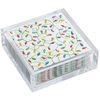 Plateau en acrylique transparent pour comptoir de cuisine, 6x6 pouces, porte-serviettes à cocktail en lucite