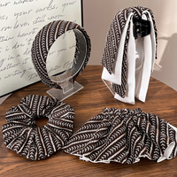 Bandeau large à sequins rayés simple et tendance, grand scrunchie pour le quotidien, pince à cheveux décontractée, accessoire pour cheveux