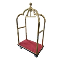 Cage à oiseaux en acier doré au design moderne chariot porte-bagages de l'hôtel Bellman chariot à couronne pour entrepôt de fournitures d'accueil