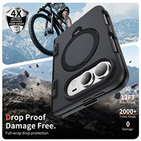 Coque pour iPhone Duo avec support magnétique, protection de la charnière, translucide, mate, fine, antichoc, pour iPhone Duo