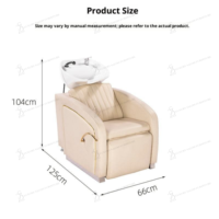 Fauteuil de lavage moderne de luxe incurvé avec cuvette en céramique, repose-pieds réglable, couleur personnalisable, pour salon de coiffure