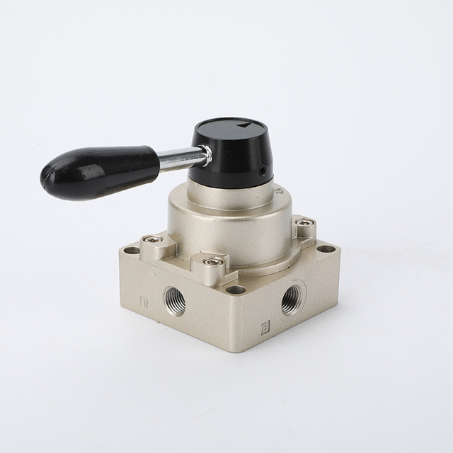CHDLT HV200-02 1/4 PT 3-Way Manual Directional Valve Champagne Color 10Mpa High Pressure High Temperature Pneumatic Hand Valve 1