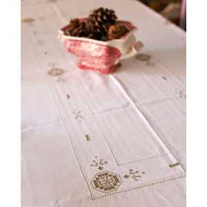 Mantel de Lino Gris con Estampado Antiguo, Diseño Rectangular Sin Arrugas, para Sala de Estar, Comedor, Hoteles, Navidad, Mirellas - Product Image 5