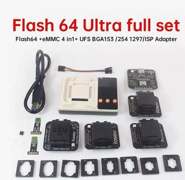 Flash 64 Ultra/Lite Full Set High-speed Hard Disk Editor with UFS BGA 153 UFS BGA 254 BGA 297 EMMC ISP ISP Jtag Adapter Repair