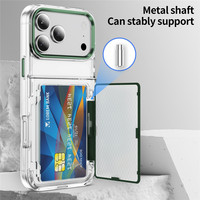 Funda Transparente Antiamarilla a Prueba de Golpes para Teléfono Móvil con Ranura para Tarjetas Plegable de Colores para iPhone 15 16 17 Pro Max