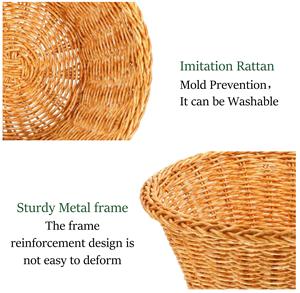 Rustica Vintage Multi-funzionale cesti di pane rotondo Rattan naturale tessuto per la casa organizzazione di uso della tabella di conservazione - Product Image 5