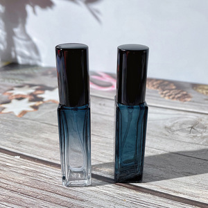 Portable Glass Roll-On <b>Perfume</b> Bottles 10Ml Gradient Blue Clear Blue Cosmetic Packaging Travel <b>Mini</b> Fragrance Empty Bottles - Product Image 1