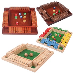 Jeux de société en bois personnalisés à succès avec 4 joueurs, jeu de dés Shut the Box pour enfants et adultes - Product Image 6