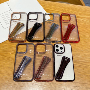 Custodia per iPhone 16 15 14 13 Pro Max <span class=keywords><strong>Hailey</strong></span> Bieber con porta rossetto/balsamo labbra, cover di lusso in TPU galvanizzato - Product Image 1