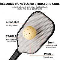 Ensemble de raquettes de pickleball en fibre de carbone sur mesure, vente en gros, raquette de pickleball légère en fibre de verre pressée à froid pour débutants