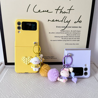 Étui de téléphone pliable mignon pour Z Flip 4 3, coque de téléphone en carton douce pour la peau, compatible avec Samsung Galaxy Z Flip 4