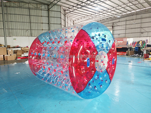 <span class=keywords><strong>Rueda</strong></span> inflable de PVC para hámster, rodillo de agua para adultos y niños de más de 7 años, transparente y azul, 0,8mm - Product Image 5