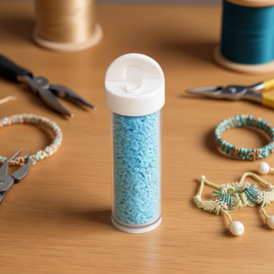 Perline ILAN Abalorio Azzurro Chiaro 3mm per Creazione di Gioielli, 12 Pezzi per Tubo - Product Image 3