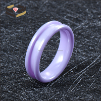 Bague de mariage en céramique violette à la mode bague en céramique vierge avec bague d'incrustation de bricolage cadeau de fiançailles 6mm 8mm