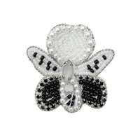 Patchs brodés à la main avec des perles, appliques 3D en or, coquillages, cristaux, perles, décoration en feutre, à coudre sur les vêtements, les sacs, les chaussures