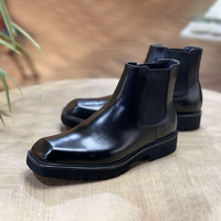 Bottes Chelsea montantes classiques pour hommes en cuir véritable faites à la main, respirantes, à enfiler, avec semelle extérieure en caoutchouc, pour l'hiver, personnalisables avec logo