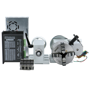 Hltnc Độ Chính Xác Cao Máy Tiện 4:1 K12 100Mm 4 Hàm Chuck 4 Trục <span class=keywords><strong>CNC</strong></span> Bàn Quay Dviding Đầu Máy Tiện Với NEMA 23 34 Động Cơ Bước - Product Image 4