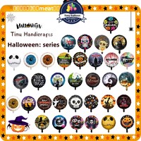 Nouveaux ballons en aluminium Paigo de 18 pouces pour Halloween, styles variés, forme ronde, avec des motifs de sorciers, de fantômes, de grimaces et de squelettes