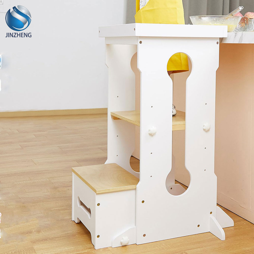 Kitchen Helper Toddler Tower Adjustable Learning Tower Wooden Learning Tower With 2 Detachable Nets