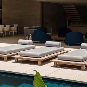 Chaise longue <span class=keywords><strong>de</strong></span> jardin en teck pour les pauses déjeuner, chaise longue <span class=keywords><strong>de</strong></span> piscine d'hôtel, chaise <span class=keywords><strong>de</strong></span> plage en bois massif <span class=keywords><strong>de</strong></span> loisirs - Product Image 4