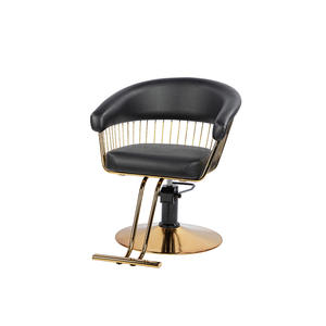 Sillón de Peluquería Giratorio Estilo Americano, Reclinable y Ajustable en Altura, Hecho de Aluminio y Cuero Sintético para Salones de Belleza - Product Image 1