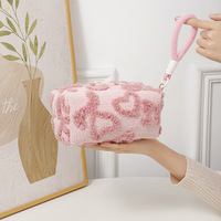 Trousse de Maquillage de Voyage Professionnelle en Peluche Douce avec Fermeture Éclair, Sac de Rangement pour Cosmétiques, Coussin Cadeau en Forme de Bonbon, Idéal pour Femmes - Nouvelle Collection à Succès