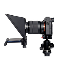 Téléprompteur pliable en aluminium portable 10 "avec séparateur de faisceau 50/50 et interface pour appareil photo reflex numérique et tablette Smartphone