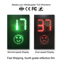 Panneau de signalisation radar solaire de vitesse avec affichage LED en aluminium, détecteur de vitesse pour cône de signalisation, limite de vitesse 1-199 km/h, prix usine