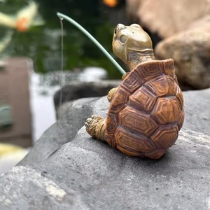Estatua Creativa de Tortuga Pesca con Cuerda, Linda Figura de Resina de Tortuga Simulada, Escultura de Animal, Adorno para Decoración de Jardín y Hogar al Aire Libre - Product Image 4
