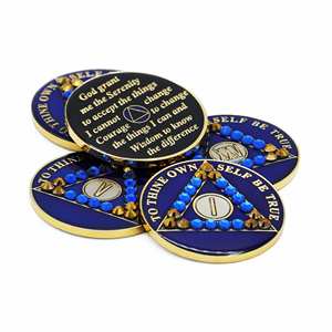 Özel 1-60 yıl AA madalyon siyah altın gümüş Alcoholics anonim <span class=keywords><strong>Metal</strong></span> sobricoin sikke kurtarma sikke - Product Image 6