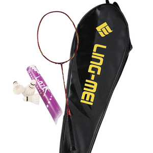 Raket Badminton LingMei, pemukul bulu tangkis asli tegangan tinggi 100% karbon tanpa senar - Product Image 5