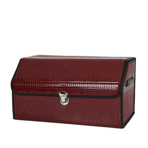 Wholesale Custom Logo Crocodile Leather Car Trunk Organizer Storage Box