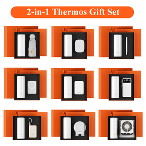 Coffret Cadeau Luxe Premium 2-en-1 Personnalisable avec Logo, Comprenant une Bouteille Isotherme et une Batterie Externe avec 4 Câbles Intégrés pour la Reconnaissance des Clients Corporatifs - Product Image 3