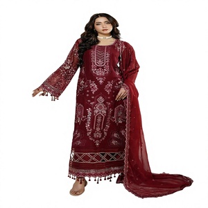 High Quality MARYAM Brand Salwar Kameez Export-Grade Indian Pakistani Party Wear Women Pure Chiffon Fabric Quick Dry All Seasons - Product Image 1
