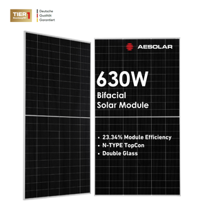 AE năng lượng mặt trời 630W N-TYPE Topcon PV mô-đun-Sao Băng 132 một nửa tế bào thiết kế hai chiều | bảng điều khiển năng lượng mặt trời Khung kính đôi màu bạc - Product Image 1