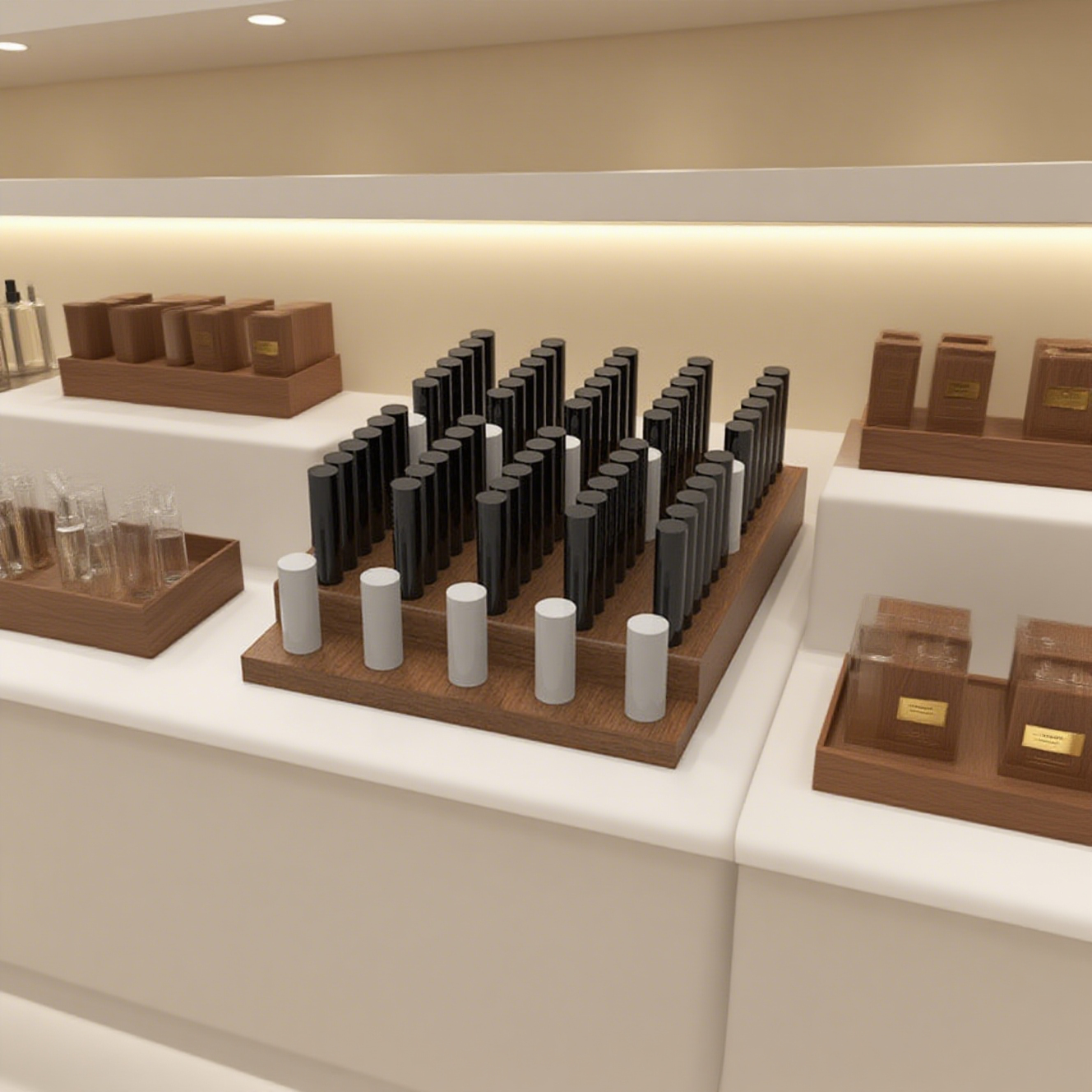Apache Custom Counter Wood Essential Oil Display Stand for Skincare Store — view 6