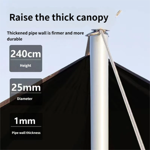 Tarp de protection solaire pour le camping en plein air, UPF 50+, imperméable >3000 mm, revêtement noir épaissi, protection solaire, grand tissu Oxford camouflage - Product Image 4