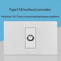 Interrupteur mural et prise 2 voies à écran tactile moderne et durable en matériau PC pour téléviseur et ordinateur, idéal pour la maison, le bureau et les hôtels