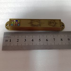 Venta al por mayor 5 piezas Mezuzah Set pared <span class=keywords><strong>occidental</strong></span> ESTRELLA DE David Jerusalén Panorama Metal judío Mezuzah regalos - Product Image 3